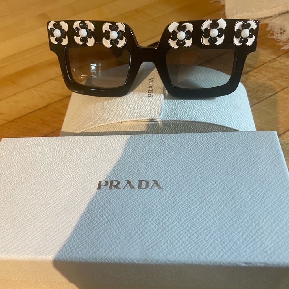 Prada Black Soccer-Inspired Sunglasses